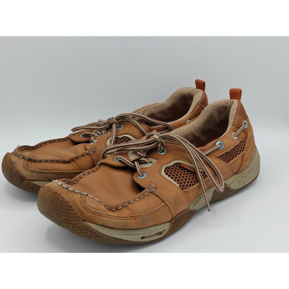 Sperry‎ Top-Sider Sea Kite Sport Moc Mens 11.5 Tan Leather Mesh Boat Shoes
